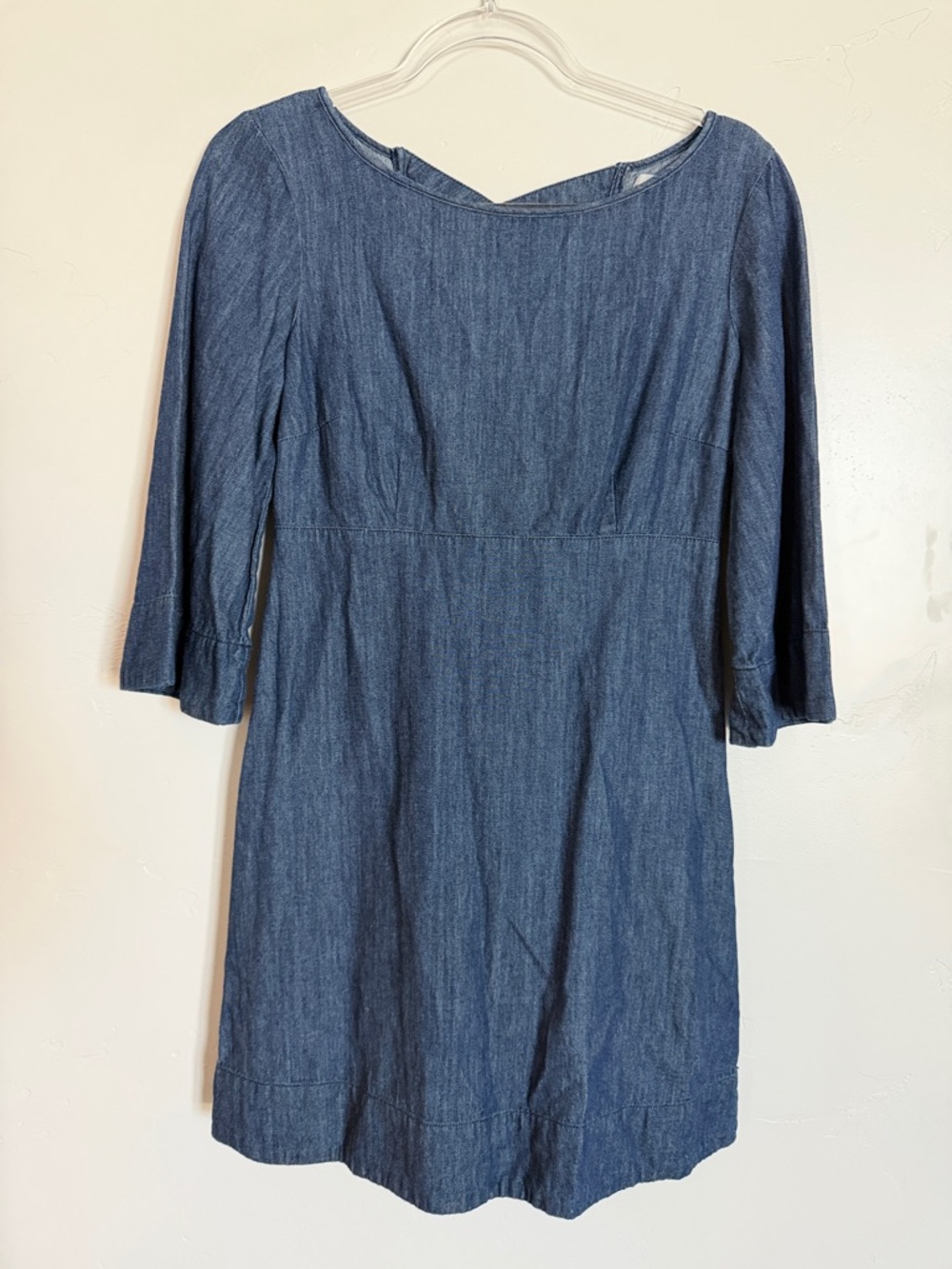 Cooperative Chambray Open Back Dress Size 4 Blue Denim Mini Dress